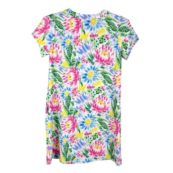 Kaeli Smith M Floral Mirage Shift Dress Pockets UPF 50+ Vacation Golf Beachy Art - Picture 7 of 16